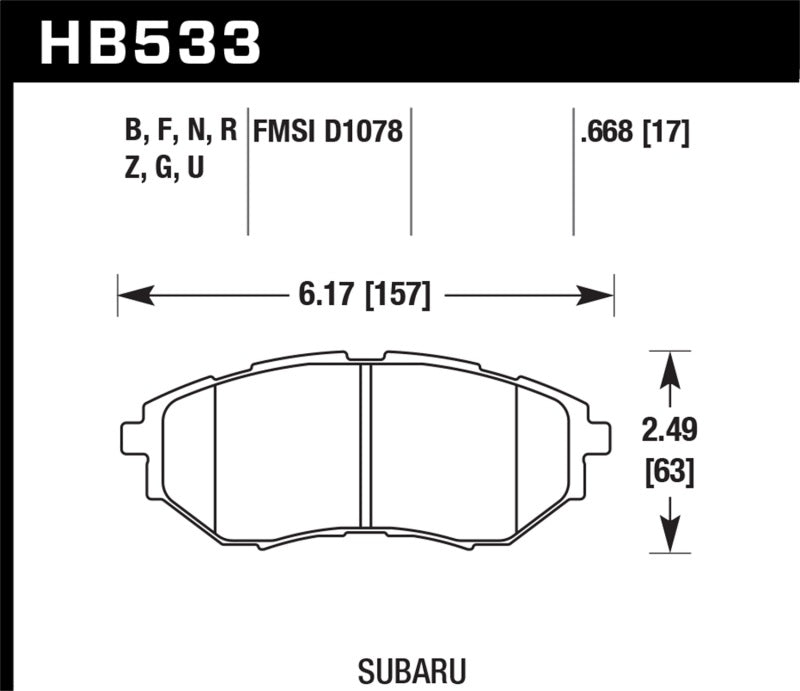 Hawk 2006-2007 Subaru B9 Tribeca Limited HPS 5.0 Front Brake Pads