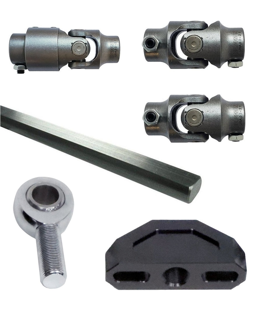 High Clearance Steering U-Joint Kit  1"-48 At Column And 3/4"-36 At Rack.