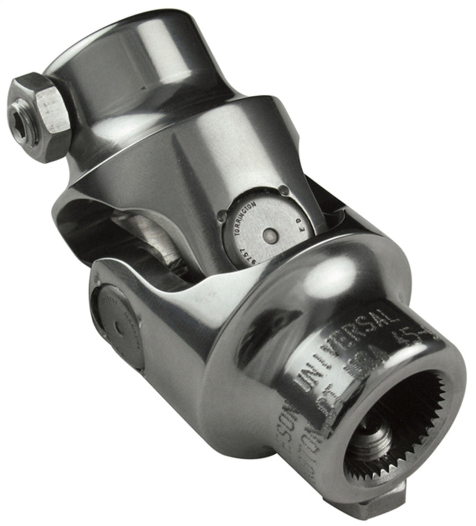 Borgeson - Steering U-Joint - P/N: 123446 - Polished Stainless Steel Single Steering Universal Joint. Fits 3/4 In.-36 Spline X 17MM Double-D.