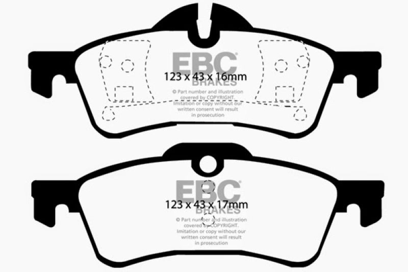 EBC 04-06 Mini Hardtop 1.6 Redstuff Rear Brake Pads