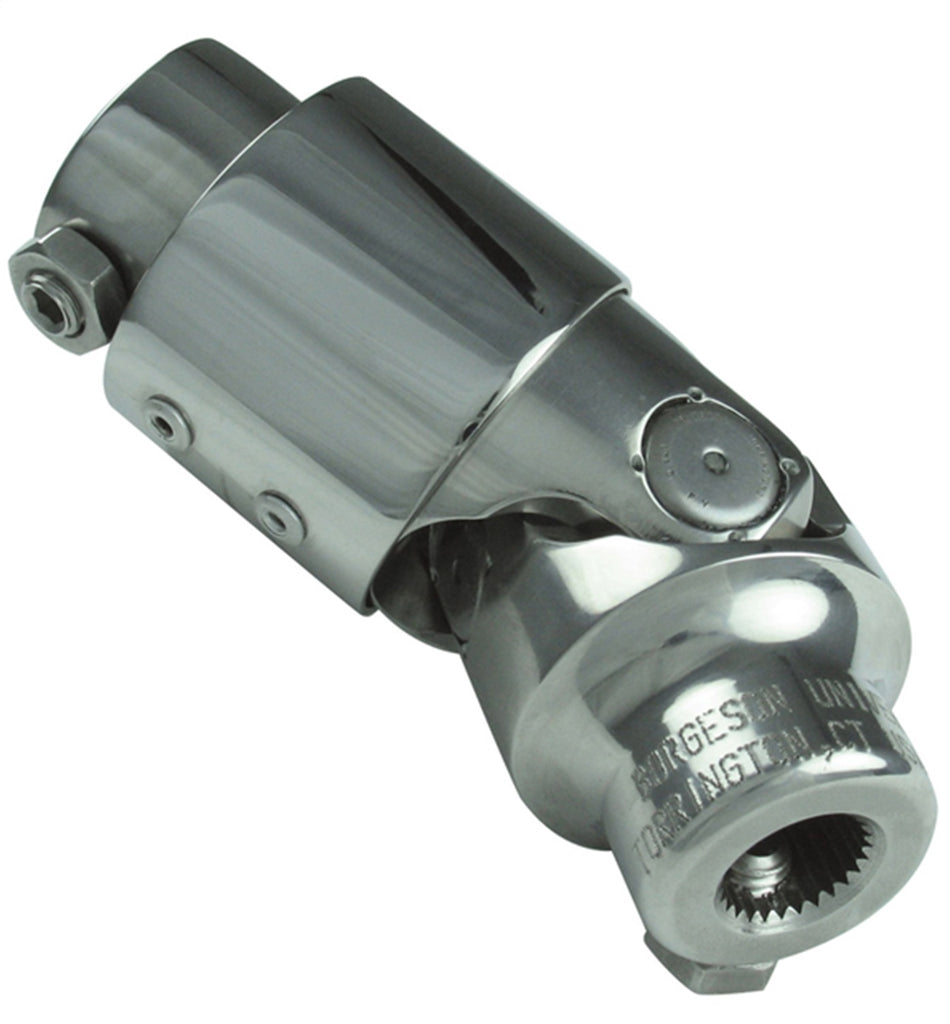 Borgeson - Vibration Reducer - P/N: 163406 - Polished Stainless Steel Single Universal Joint And Vibration Reducer Combination. Fits 3/4 In.-36 Spline X 9/16 In.-17 Spline.