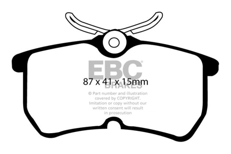 EBC 13+ Ford Fiesta 1.6 Turbo ST Ultimax2 Rear Brake Pads