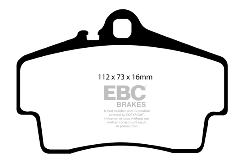 EBC 98-05 Porsche 911 (996) (Cast Iron Rotor only) 3.4 Carrera 2 Yellowstuff Rear Brake Pads