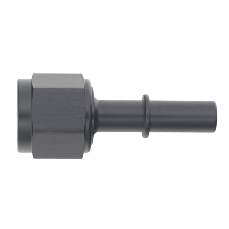 DeatschWerks 8AN Female Flare Swivel to 3/8in Male EFI Quick Disconnect - Anodized Matte Black