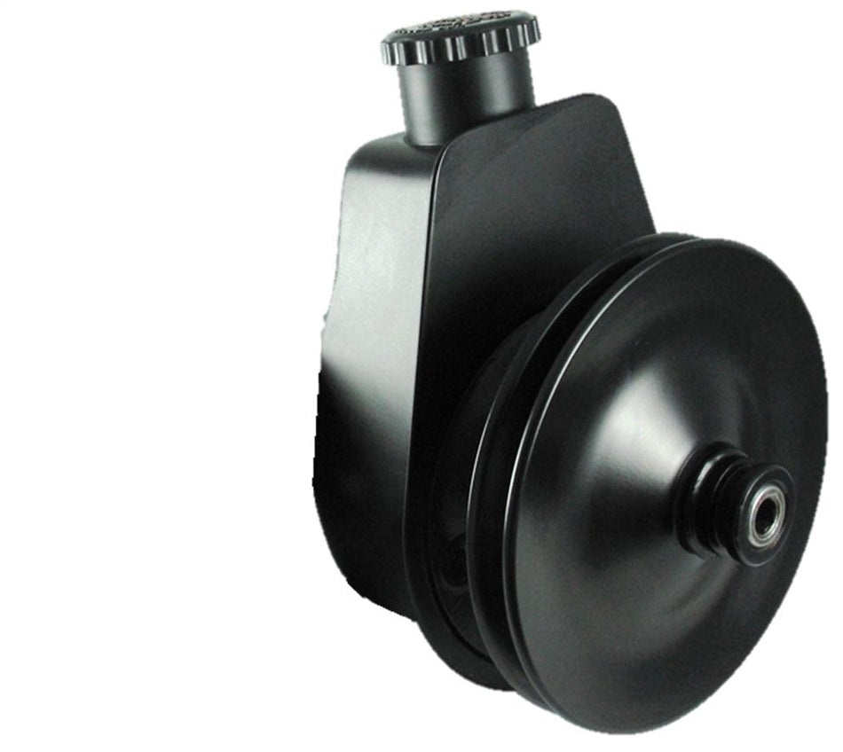 Borgeson - Power Steering Pump - P/N: 800329 - P/S Pump Saginaw Self Contained Black Powder Coated Reservoir With Straight Return Tube. Includes Single Row V-belt Pulley.