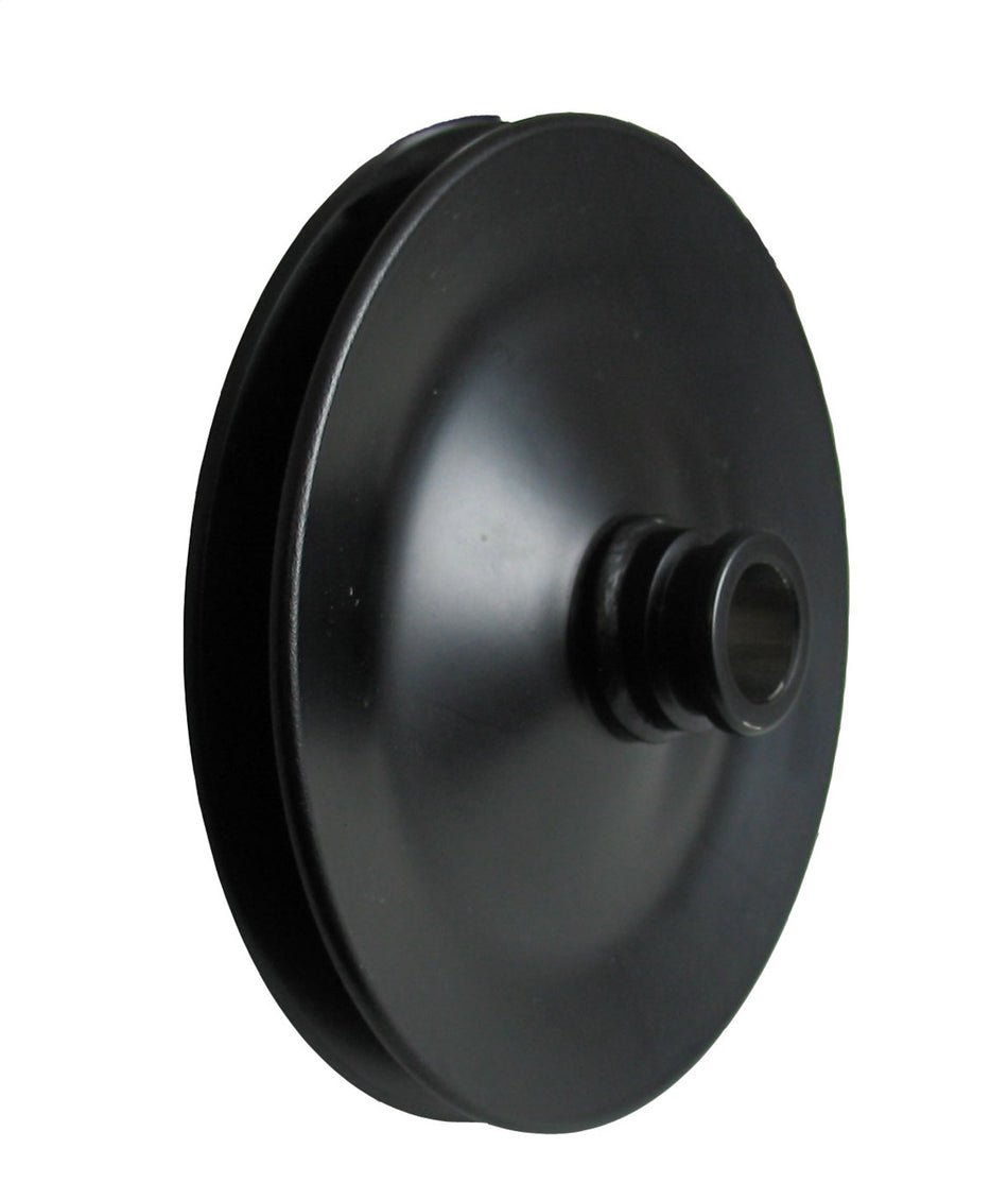 Borgeson - Power Steering Pulley - P/N: 801105 - Black Steel Power Steering Pump Pulley. 5-1/2 In. Diameter 1-Row V-Belt Press-on Style.