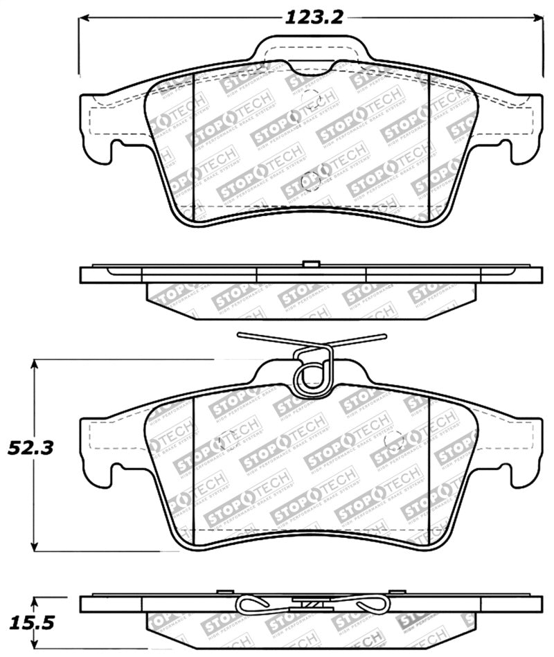 StopTech Performance 07-09 Mazdaspeed3 / 06-07 Mazdaspeed6 / 06-07 Mazda3 Rear Brake Pads