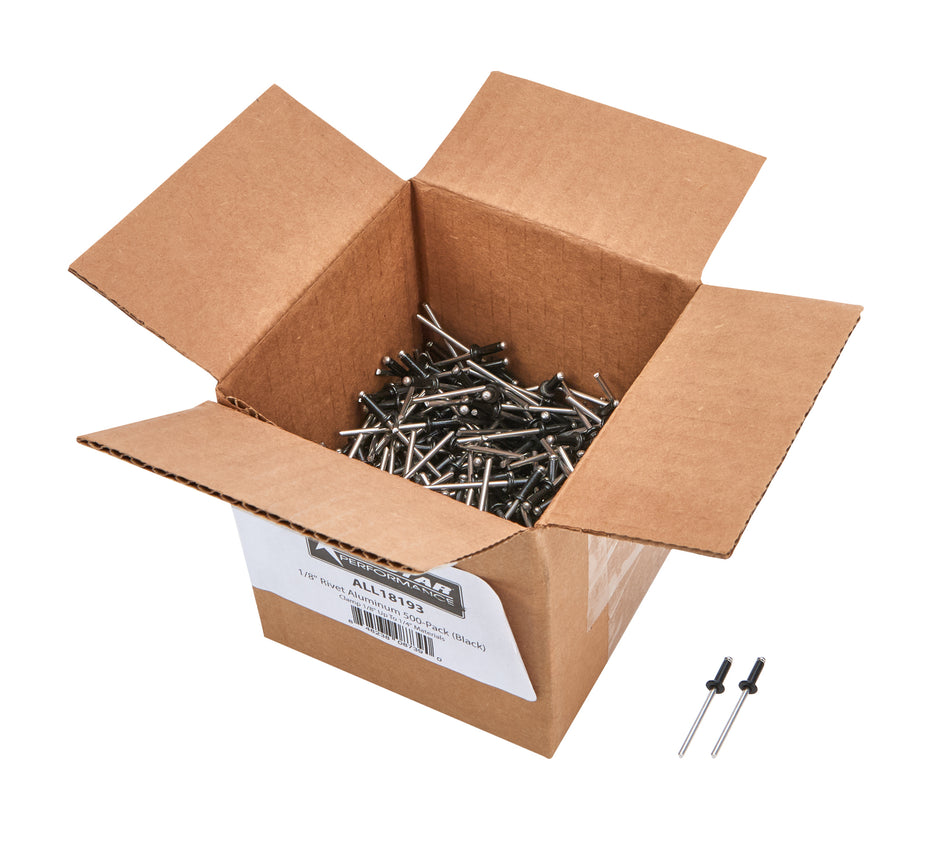 Allstar Performance ALL18193 1/8in Alum Rivet Black 500pk 1/8in-1/4in