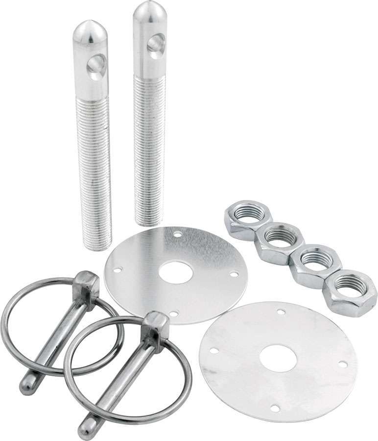 Allstar Performance ALL18500 Alum Hood Pin Kit 1/2in with 1/4in Clips Silver