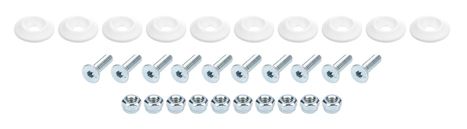 Allstar Performance ALL18681 Countersunk Bolt Kit White 10pk