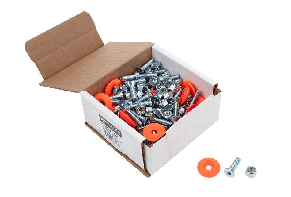 Allstar Performance ALL18689-50 Countersunk Bolt Kit Fluorescent Orange 50pk