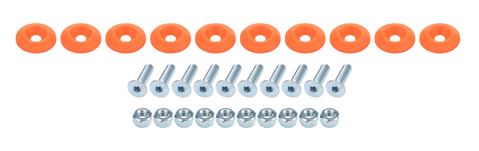 Allstar Performance ALL18689 Countersunk Bolt Kit Fluorescent Orange 10pk