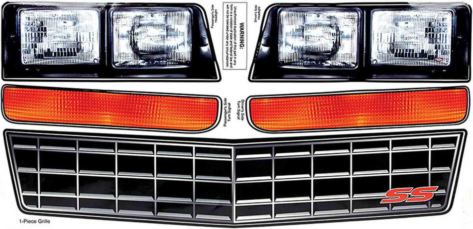 Allstar Performance ALL23014 M/C SS Nose Decal Kit Stock Grille 1983-88