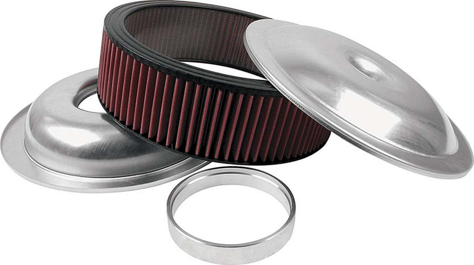 Allstar Performance ALL25920 LW 14in A/C Kit Plain 3in Washable Element