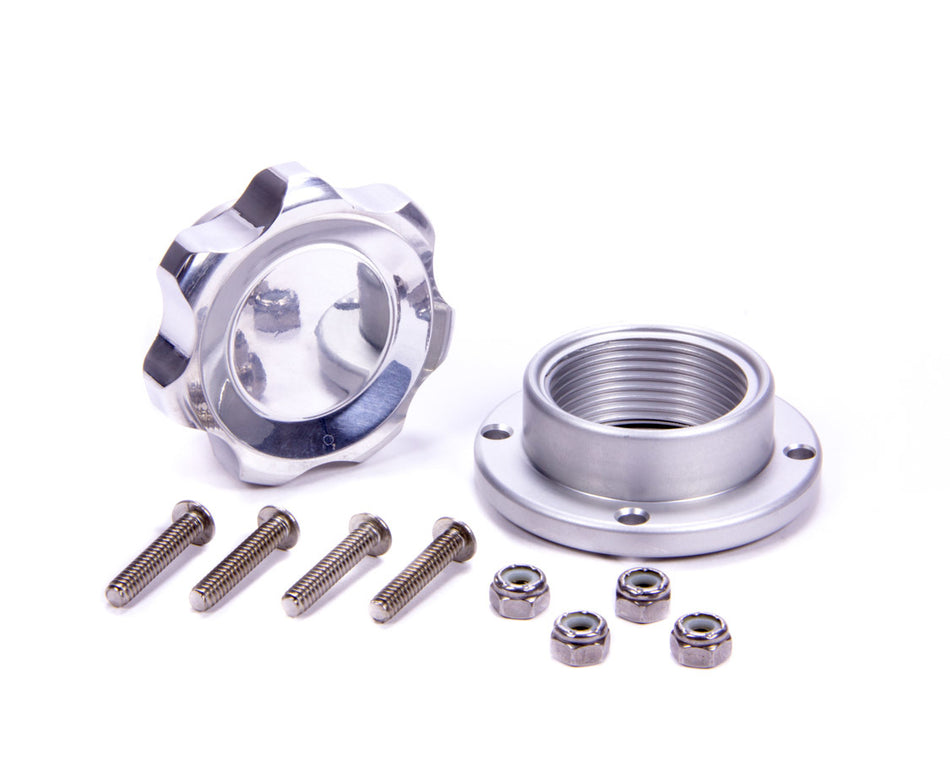 Allstar Performance ALL36183 Filler Cap Polished with Bolt-In Alum Bung Small