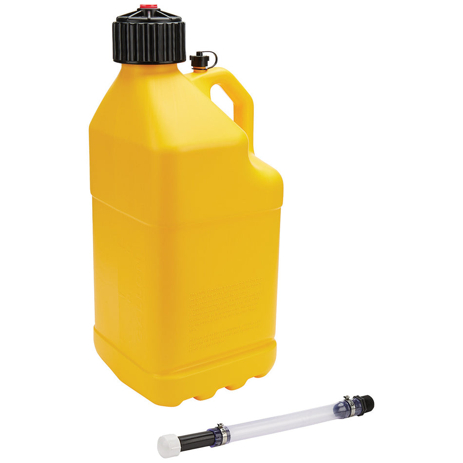 Allstar Performance ALL40123 Utility Jug 5 Gal w/Filler Hose Yellow