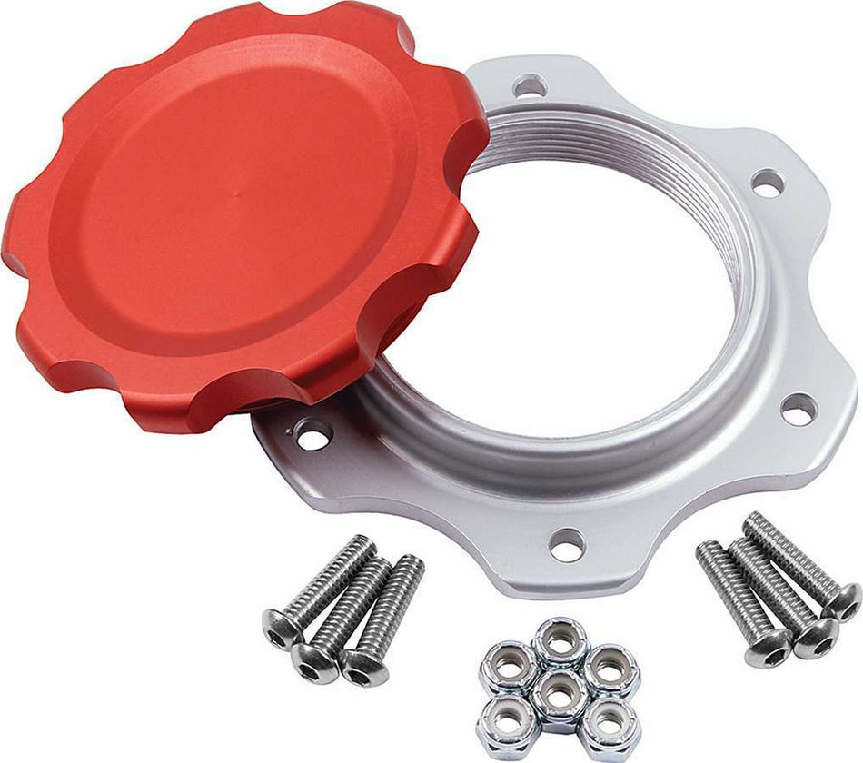 Allstar Performance ALL40134 Fuel Cell Cap and Bung JAZ 6-Bolt Red