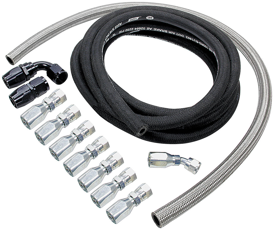 Allstar Performance ALL48200 Power Steering Hose Kit Rack Front