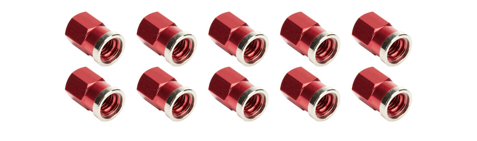 Allstar Performance ALL72059 QC Cover Nuts Short Red 10pk