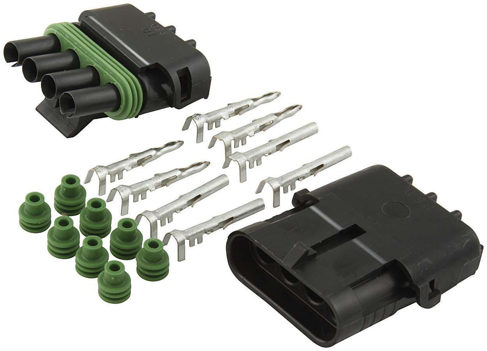 Allstar Performance ALL76268 4-Wire Weather Pack Connector Kit Flat