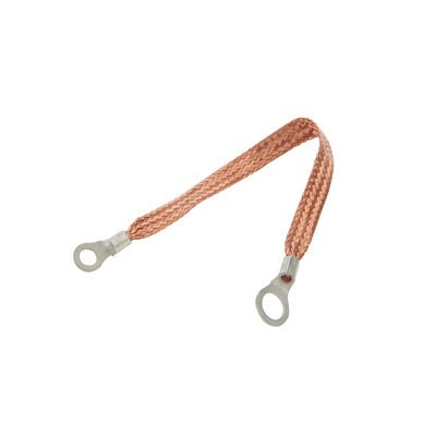 Allstar Performance ALL76329-12 Copper Ground Strap 12in w/ 1/4in and 3/8in Ring