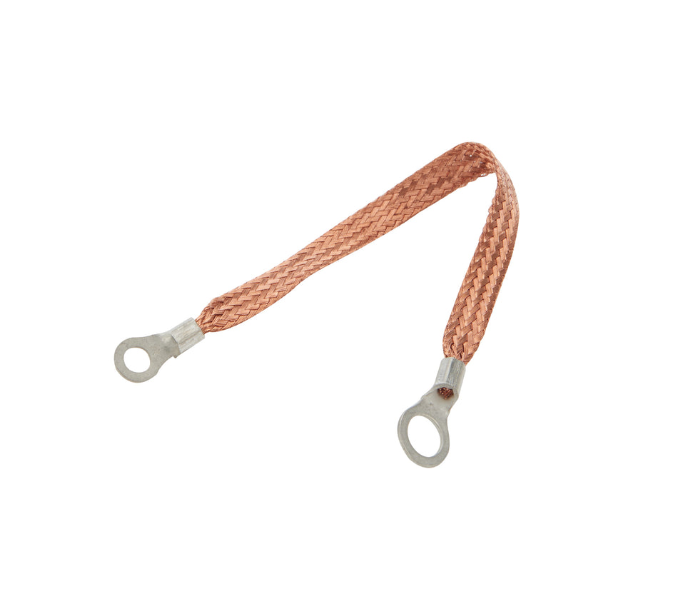Allstar Performance ALL76329-9 Copper Ground Strap 9in w/ 1/4in and 3/8in Ring