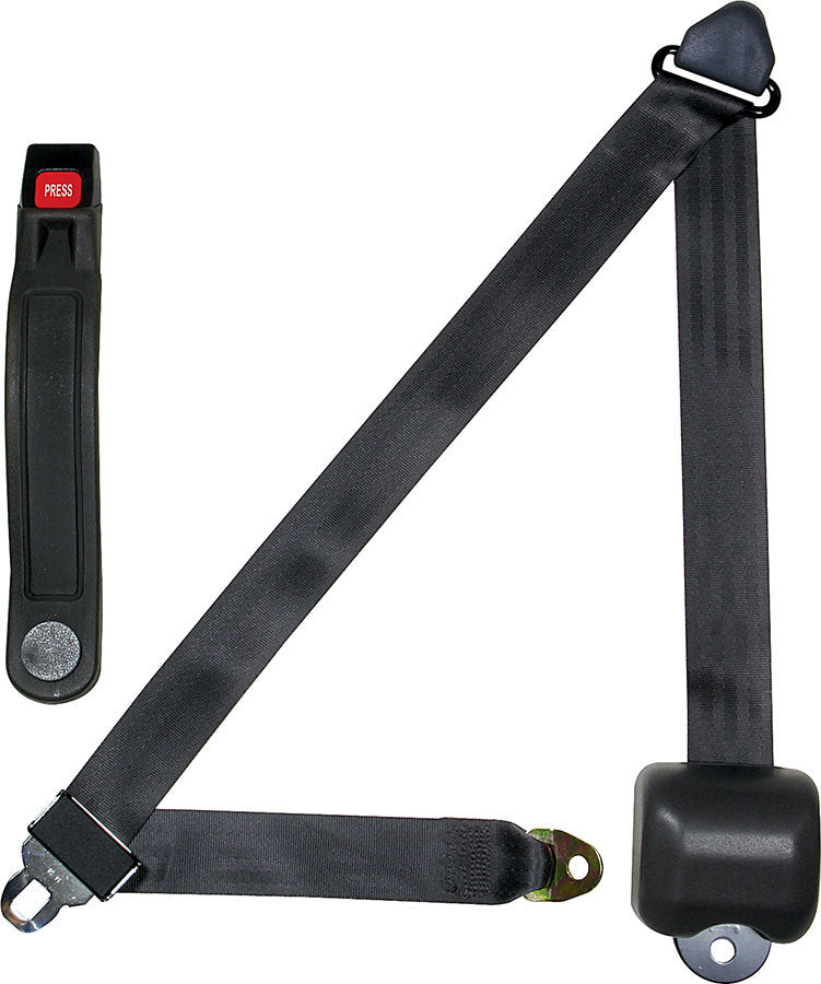 Allstar Performance ALL98117 Seat Belt Retractable 3pt Charcoal