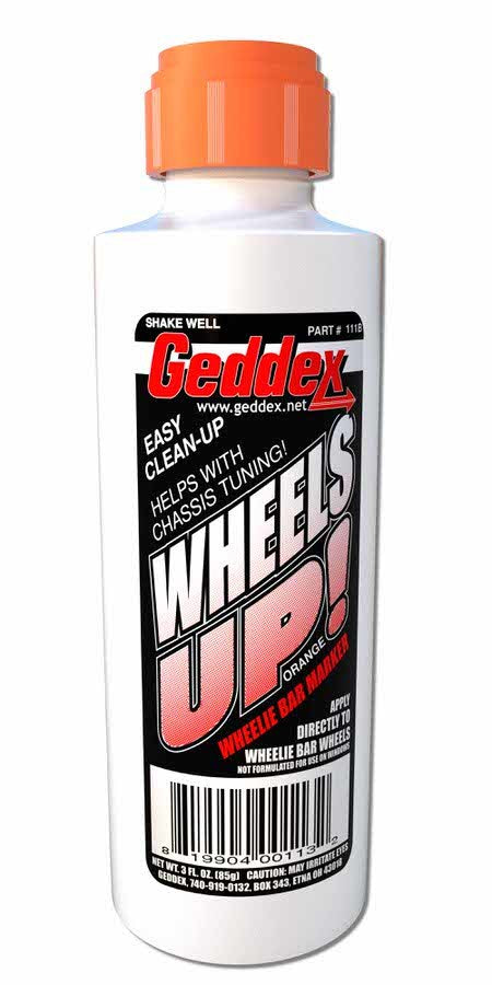 Geddex 111B Wheels Up Wheelie Bar Marker Orange 3oz Bottle