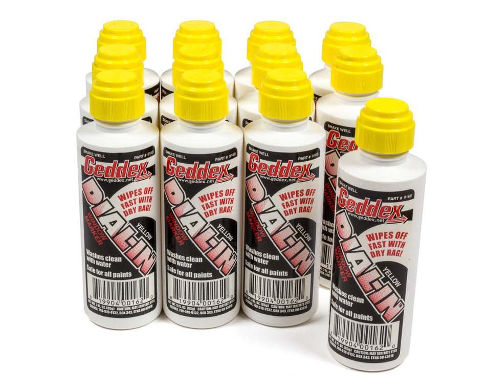 Geddex 916B12 Dial-In Window Marker Yellow Case 12x3oz