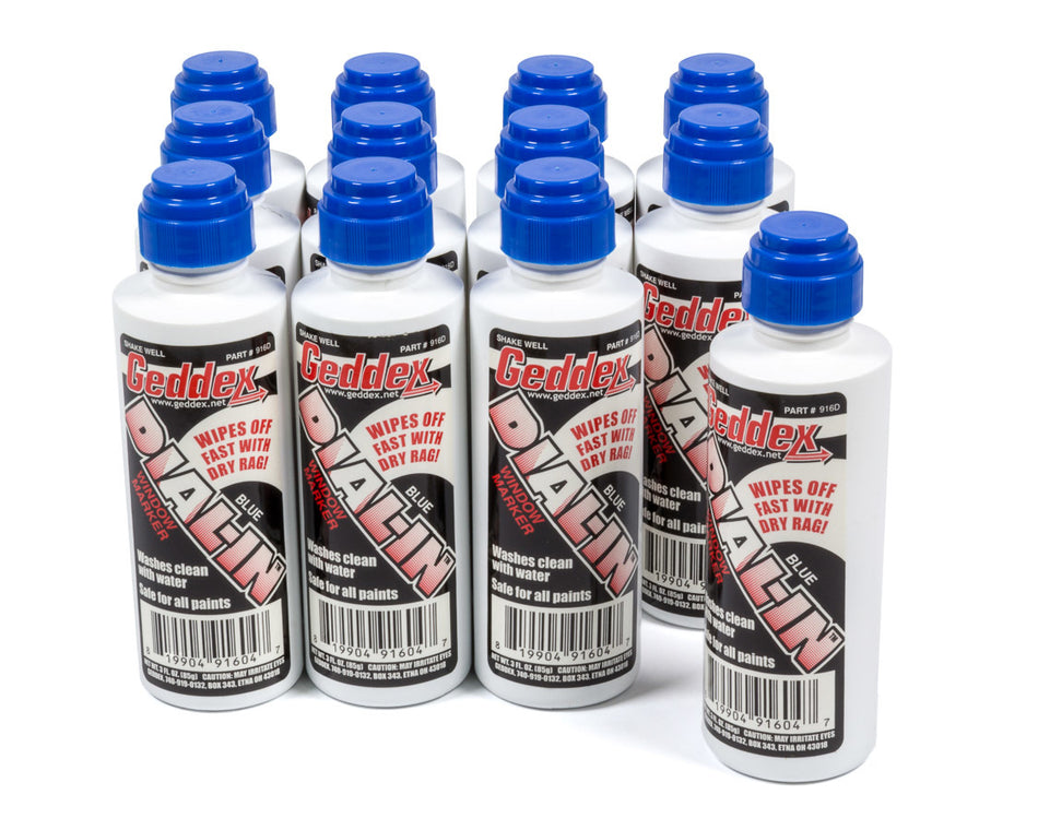 Geddex 916D12 Dial-In Window Marker Blue Case 12x3oz Bottle