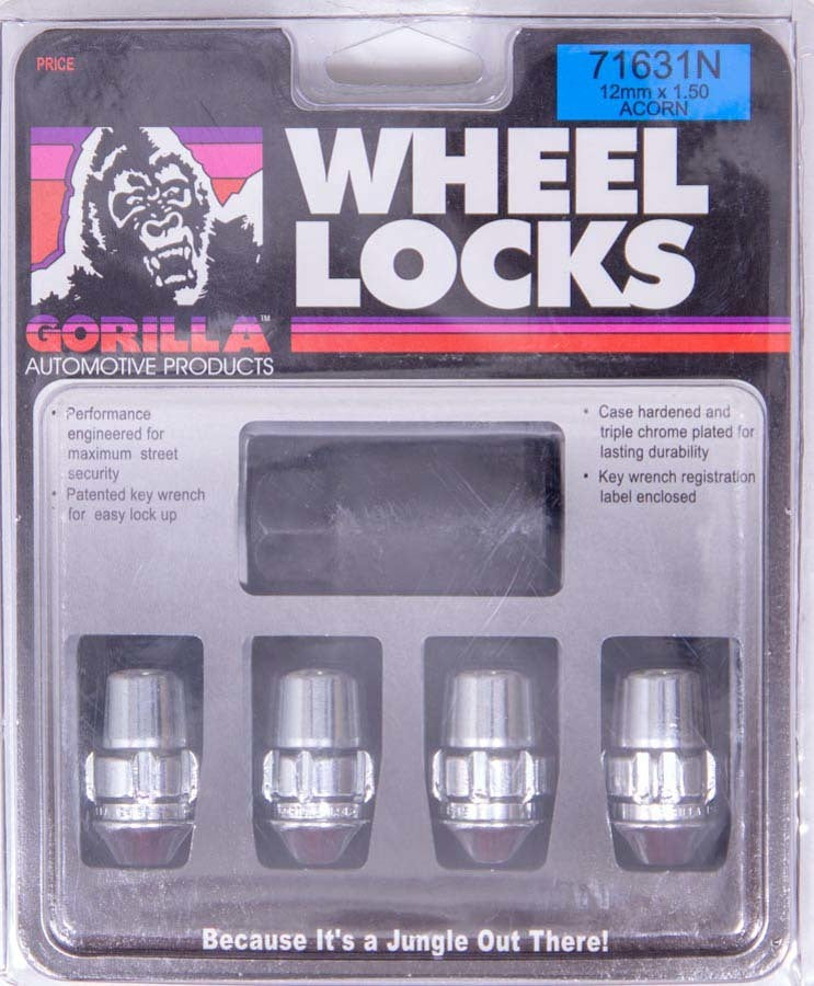 Gorilla Automotive Products Wheel Lock System 1/2in Acorn Black 20pk 71683NBC