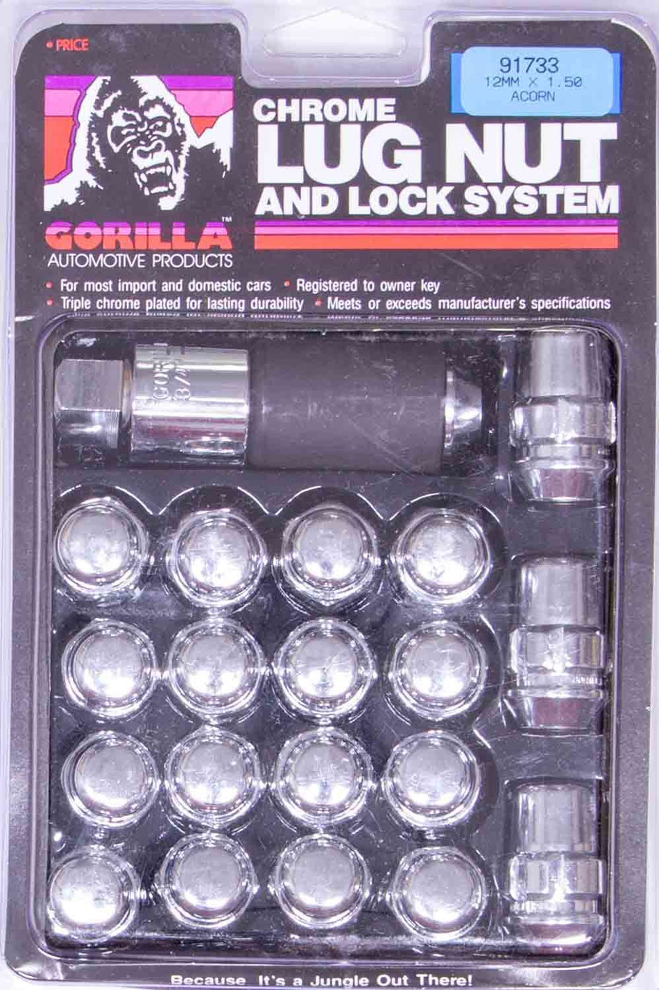 Gorilla Automotive Products Lug Nut and Lock System 14mmx1.50 Acorn Bulge 91743