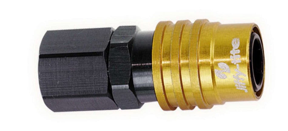 jiffytite 21702 Q/R 1/8npt Female Str Socket Valved Gold/Black