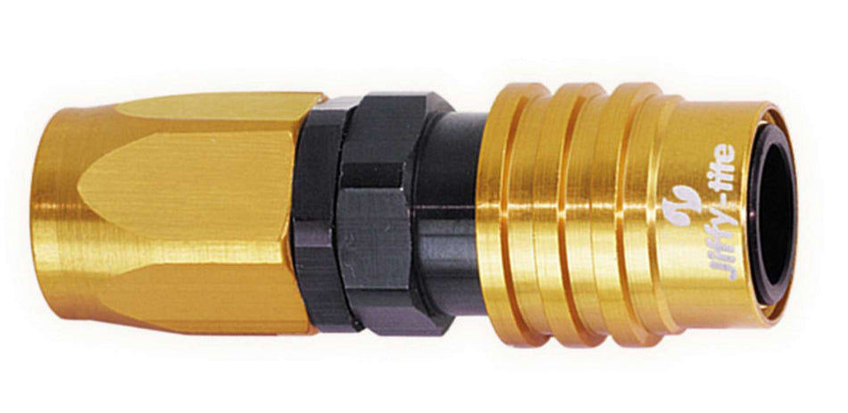 jiffytite 31606 Q/R #6 Straight Hose End Gold/Black