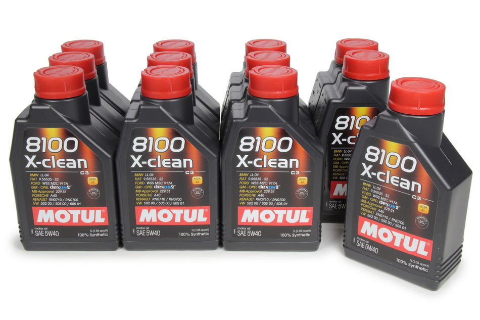 Motul 102786 8100 X-Clean 5w40 Oil Case 12 x 1 Liter Dexos2