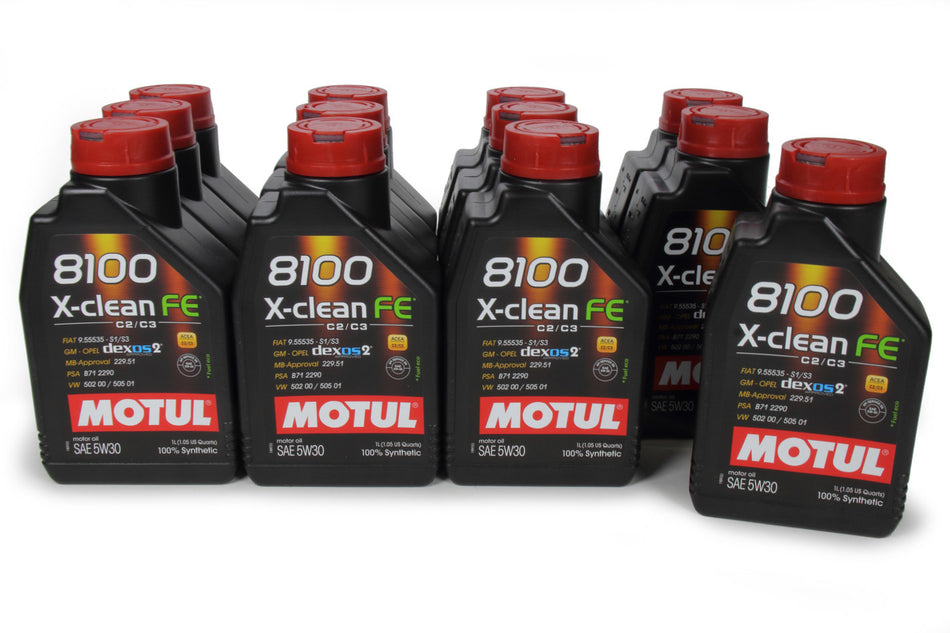 Motul 104775 8100 X-Clean FE 5w30 Oil Case 12 x 1 Liter