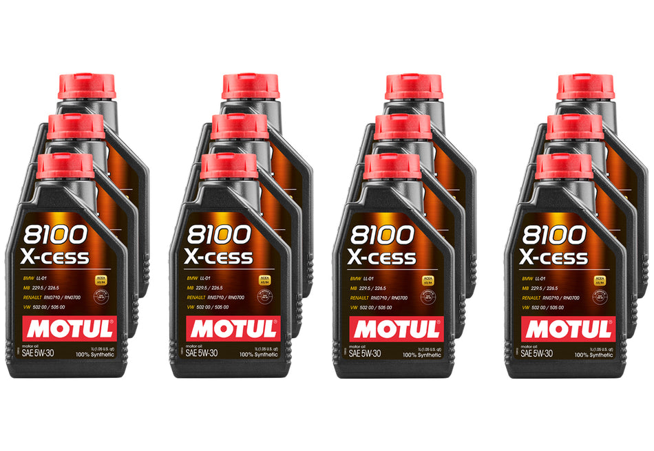 Motul 108944 8100 X-Cess 5w30 Oil Case 12 x 1 Liter