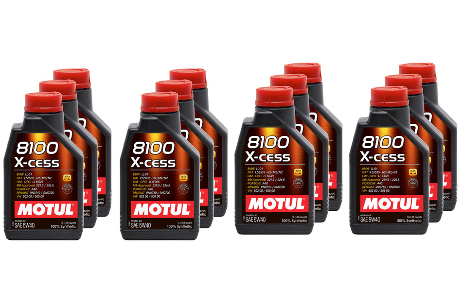 Motul 109774 8100 X-Cess 5w40 Oil Case 12 x 1 Liter