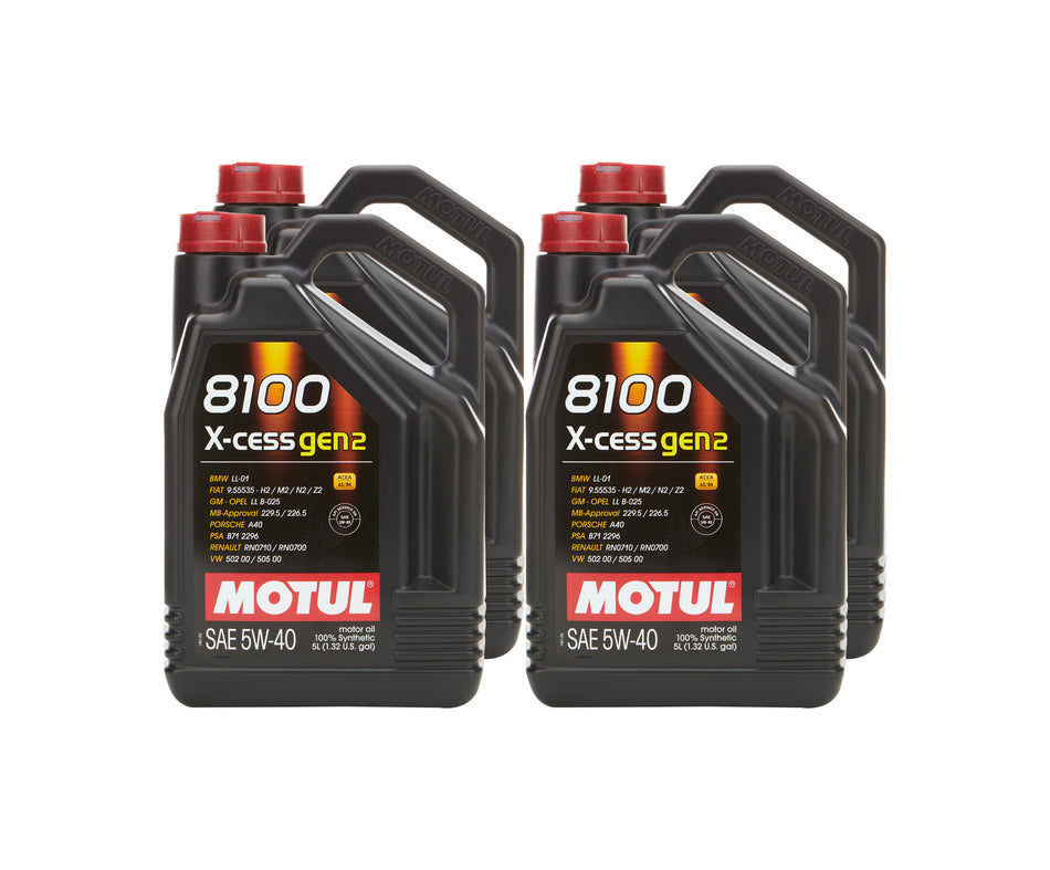 Motul 110905 8100 X-Cess Gen2 5W-40 Case 4 x 5 Liter