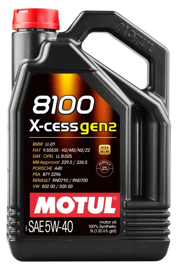 Motul MTL110905 8100 X-Cess Gen2 5W-40 5 Liter Bottle