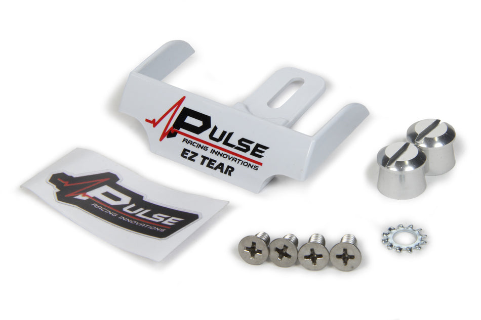 Pulse Racing Innovations EZTS102WP EZ Tear White w/ Silver Tear Off Post