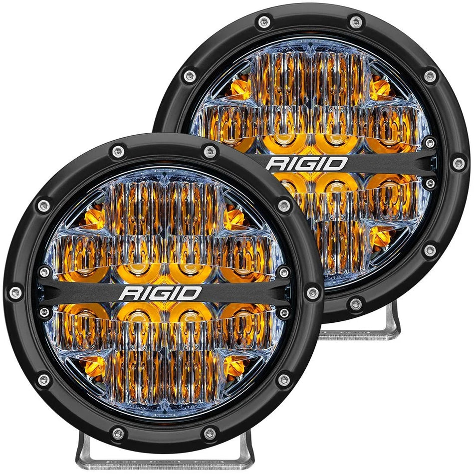 RIGID Industries 36206 LED Light 360 Sereis 6in Amber Drive Beam PAir