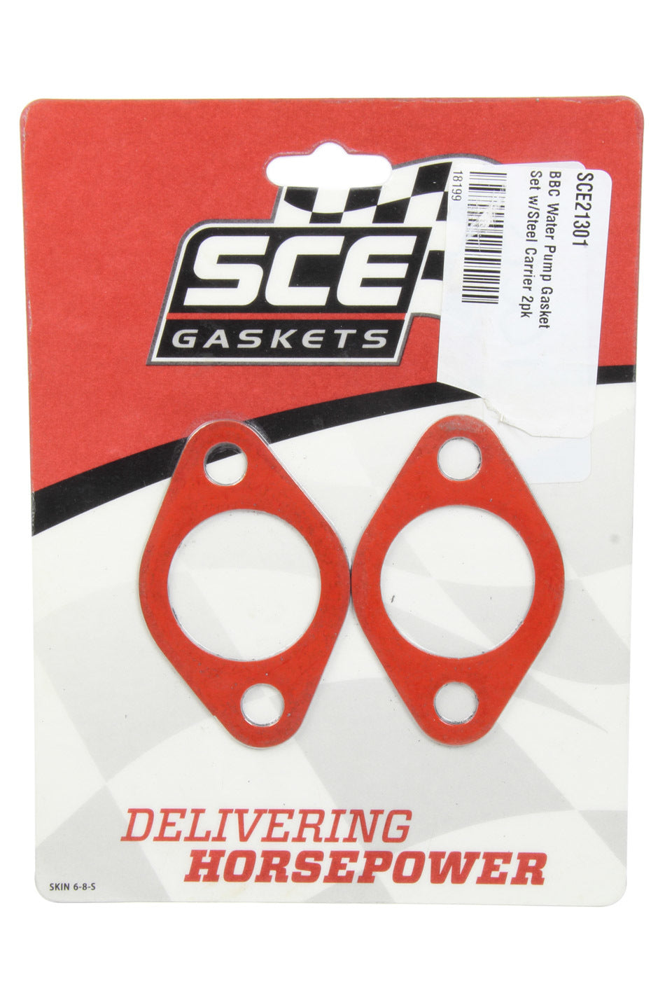 SCE Gaskets 21301 BBC Water Pump Gasket Set w/Steel Carrier 2pk