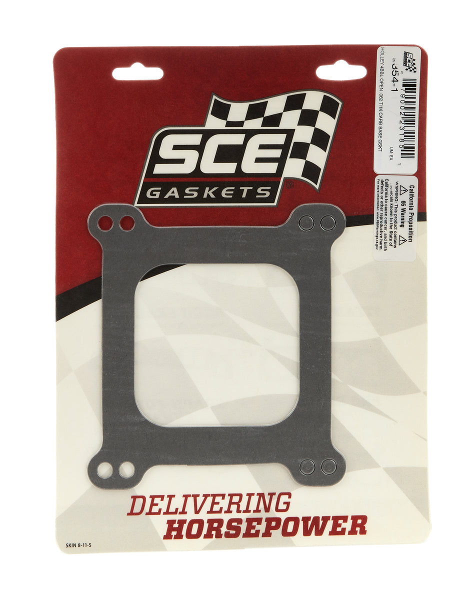 SCE Gaskets 354-1 Carb Gasket - Holley 4BBL Open .062 Thick