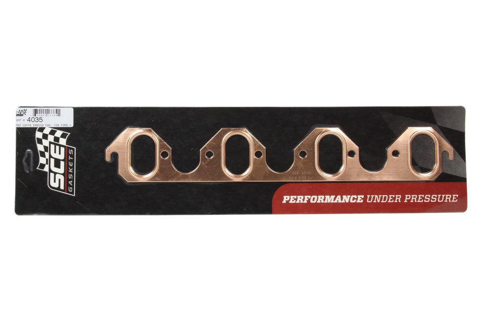 SCE Gaskets 4035 429-460 Ford Oval Copper Embossed Exhaust Gasket