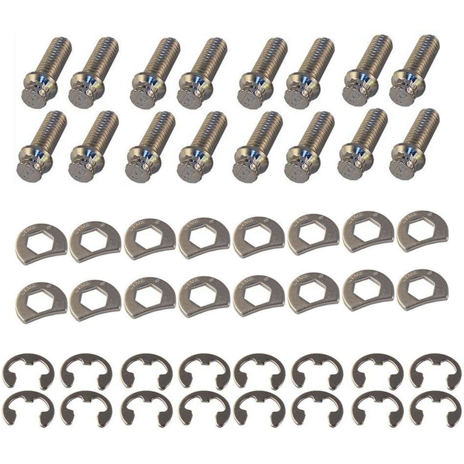 Stage 8 8953 S/S Header Bolt Kit - 6pt. 3/8-16 x 1in (16)