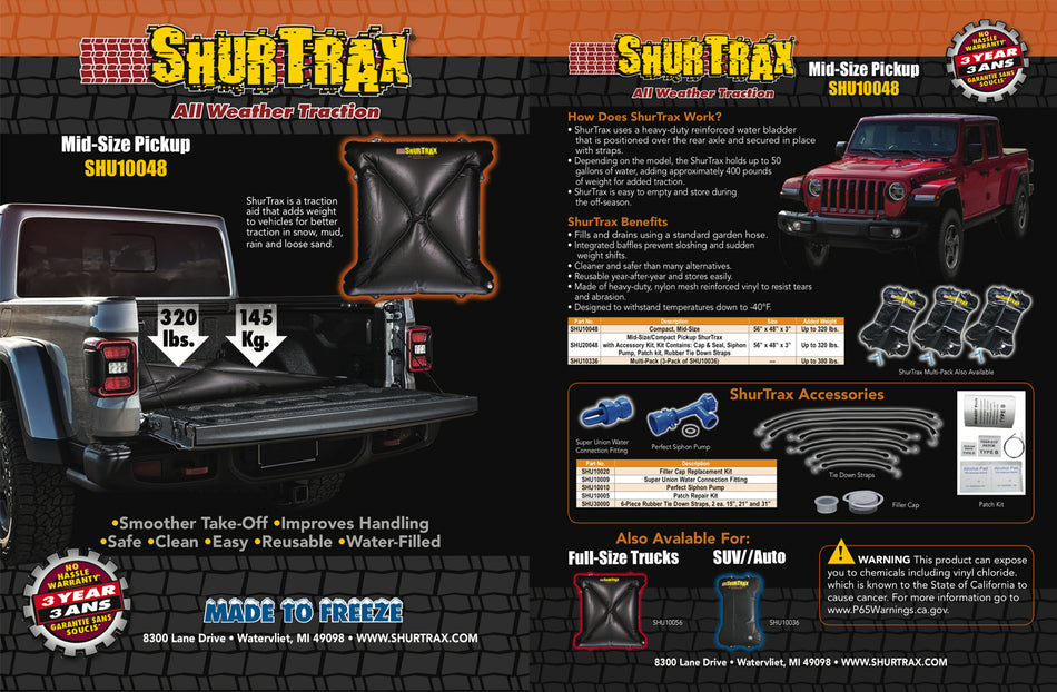 Shur Trax 102 Mid-Size Pick-Up Sell Sheet