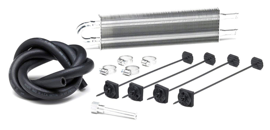 Borgeson - Power Steering Cooler Kit - P/N: 925125 -  Includes 2.5" X 9" Standard 2 Pass Power Steering Cooler Cooler Mount Kit 6' Of High Temp Power Steering Return Hose 3/8" Hose Barb And 4 Hose Clamps.