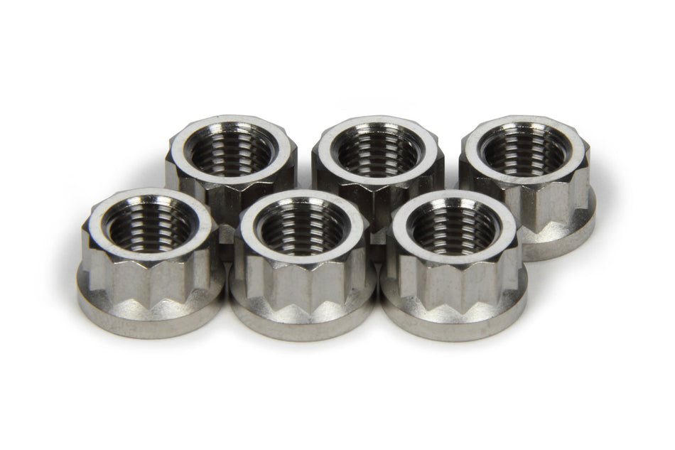 TI22 Performance TIP1054 Torque Tube Nut Set 6pcs Titanium 12pt