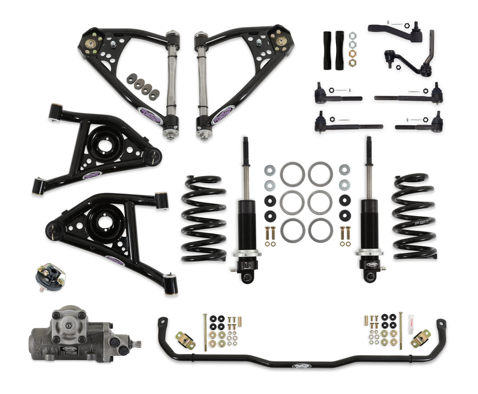 Detroit Speed -Front Speed Kit 3 - Single Adjustable Shocks - SBC/LS